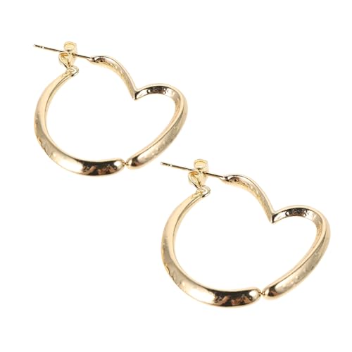 SAFIGLE Offene Herz Ohrringe aus Metall Asymmetrische Goldfarbene Dangle Creolen Leichte Schmuckaccessoires für Damen Modisch für Alltag und Besondere Anlässe von SAFIGLE