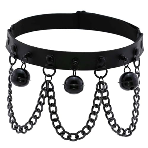 SAFIGLE PU Beinring mit Schwarzer Glockenkette Elastischer Gothic Punk Style Leg Loop Atmungsaktiv und für Halloween Cosplay Partys Karneval und Alltagsmode SAFIGLE PU Beinring mit Schwarzer Glockenkette Elastischer Gothic Punk Style Leg Loop Atmungsaktiv und für Halloween Cosplay Partys Karneval und Alltagsmode von SAFIGLE