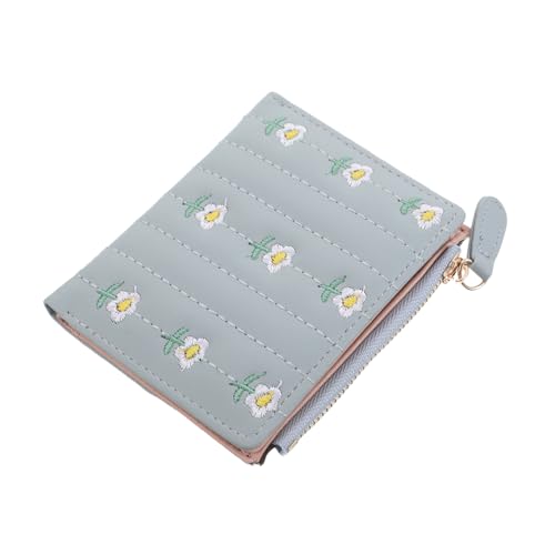 SAFIGLE Kleine Damen Geldbörse Mit Floral Besticktem Pu Kartenhalter Kompakt Faltbares Design Für Münzen Und Karten Praktisch Für Outdoor Und Täglich Gebrauch von SAFIGLE