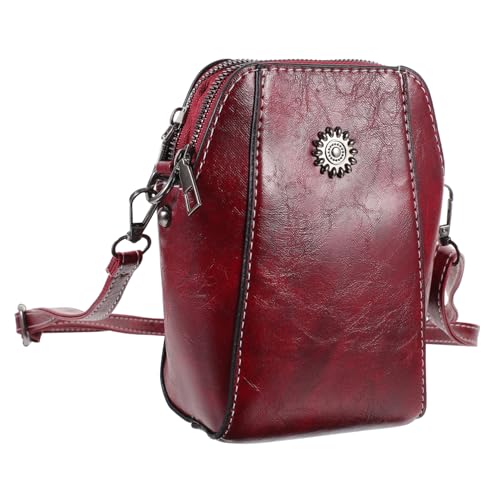 SAFIGLE PU Handytasche Damen Crossbody Umhängetasche Leicht und Kompakt Weiches Material Modische Mini Schultertasche für Alltag und Reisen Praktisches Design mit Reißverschluss von SAFIGLE