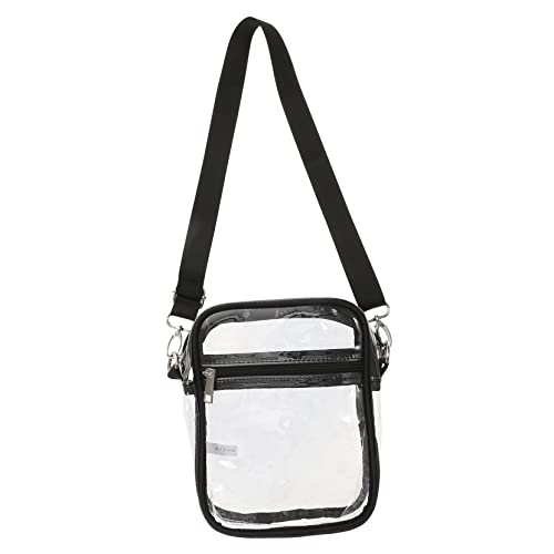 SAFIGLE PVC transparente Umhängetasche Toilettenartikel Geldbeutel Reißverschluss Dame über Nacht durchsichtige Umhängetaschen Klare Umhängetasche mit Stadionzulassung Aluminiumlegierung von SAFIGLE