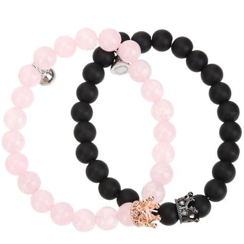 SAFIGLE Paar Perlarmbänder, Paare Kette für Valentine's Day, Initialarmbänder für Paare, Armbänder für Ihn und Sie, Paar-Armbänder, Perlenarmreif für Damen von SAFIGLE