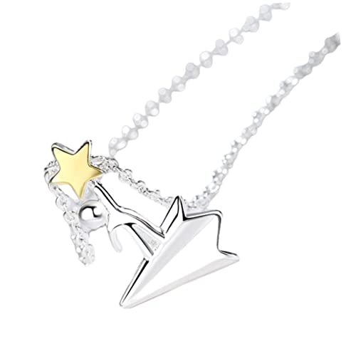 SAFIGLE Papierflugzeug Halskette für Frauen Einzigartiger Modeschmuck Leichte Papierebene Schlüsselbein Kette für Besondere Anlässe und Alltag von SAFIGLE