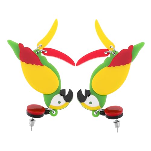 SAFIGLE Papagei-ohrhänger Für Damen Bunte Vogel-ohrhänger Aus Acryl Baumelnde Tier-ohrringe Für Frauen Lustiger Papageienschmuck Für Besondere Anlässe von SAFIGLE