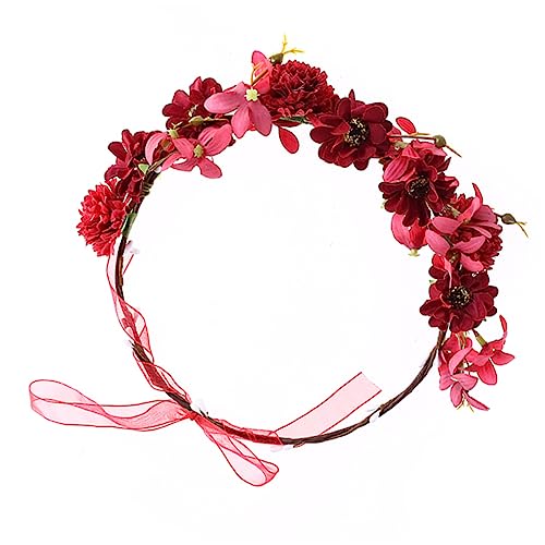 SAFIGLE Performance-haarreif Mit Blumen- Und Sonnenblumen-design Party-kopfbedeckung Aus Hochwertigem Material Kranzhaar Für Strandparty Und Cosplay-veranstaltungen Rot Leicht Und von SAFIGLE