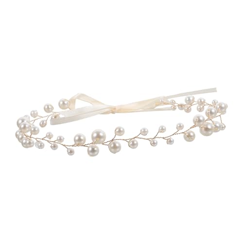 SAFIGLE Perlen Haarranke Für Hochzeit Braut Haarschmuck Kopfschmuck Für Frauen Haarband Mit Perlen Brautschmuck Für Blumenmädchen von SAFIGLE
