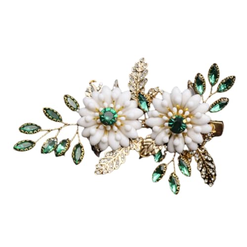 SAFIGLE Perlen Haarspange Vintage Haarschmuck Brautschmuck Hochzeit Haarschmuck Für Bräute Haarspangen Damen Ausgefallene Hochzeitshaarspange Brauthaarnadeln Hochzeiten Metall Hellgrün von SAFIGLE