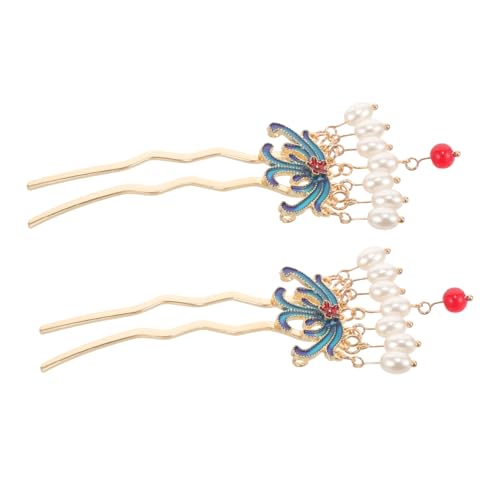 SAFIGLE Perlen Haarstäbchen mit klassischem Design Klassische Hanfu Haarschmuck Damen Dekorative Haarnadeln für Vintage Look und Stilvolle Frisuren von SAFIGLE