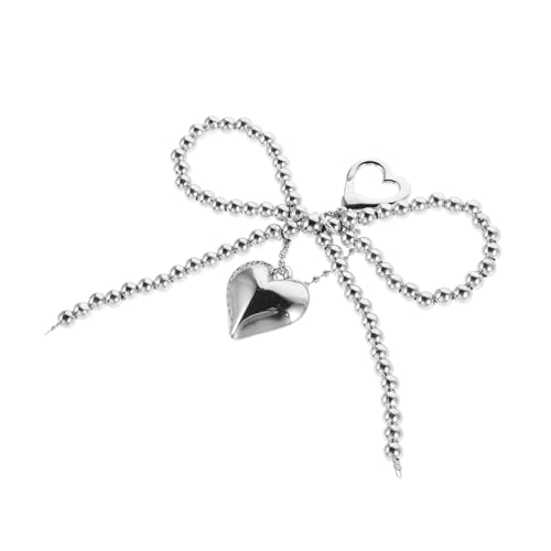 SAFIGLE Schlüsselanhänger Mit Schleife Und Herzanhänger Für Rucksack Süße Taschenanhänger Für Frauen Accessoires Für Handtaschen Und Einkaufstaschen Langlebiger von SAFIGLE