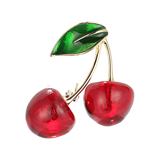 SAFIGLE Kirschen Brosche Damen Anstecknadel Im Retro-design Stilvolles Modisches Accessoire Für Jacken Und Schals Für Besondere Anlässe Und Geschenke von SAFIGLE