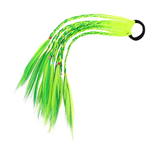 SAFIGLE Perücke Unordentlich Pferdeschwanzzöpfe Mit Webart Synthetisches Flechthaar Gefälscht Flechten Zopfverlängerungen Mädchen Haarzubehör Farbig Bunt Hochtemperaturdraht Green von SAFIGLE