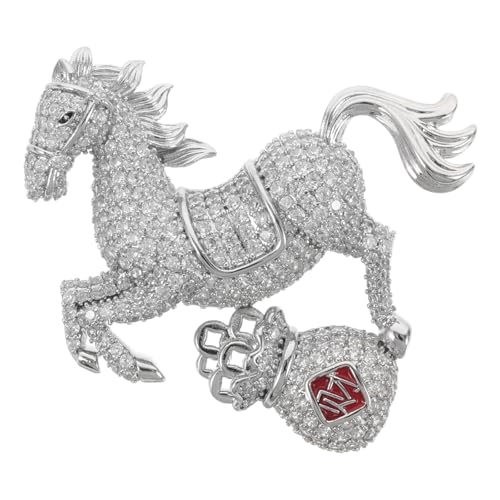 SAFIGLE Pferdenadel: 2026 Sternzeichen Dekorative Vintage Brosche für Frauen und Mädchen - Strass Kleidung Ornament - Jahr des Pferdes Brosche Anstecknadel von SAFIGLE