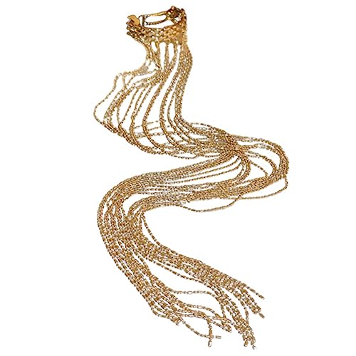 SAFIGLE Pferdeschwanz Manschette Mit Langer Quaste Und Kette Pferdeschwanz Halter Clip Für Damen Glitzerndes Haaraccessoire Für Alltag Und Party von SAFIGLE