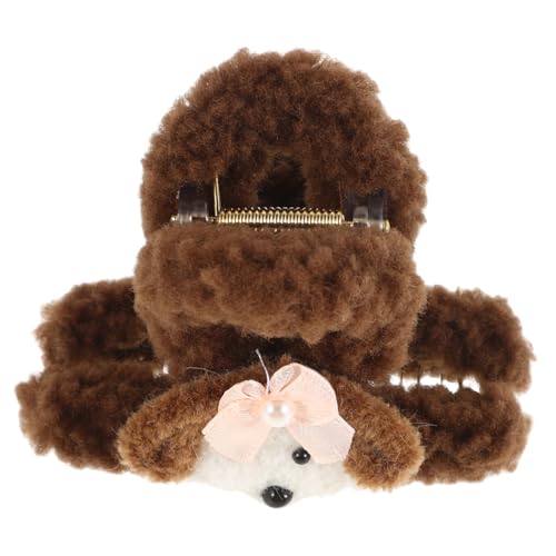 SAFIGLE Plüsch Haarspange Cartoon Hund Design Für Frauen Süße Fuzzy Haarklammern Flauschige Kunstfell Haarschmuck Große Plüsch Haarklammern Für Dickes Haar von SAFIGLE