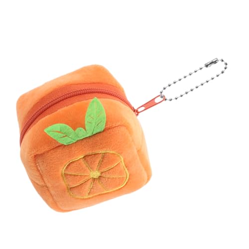 SAFIGLE Plüsch Mini Geldbörse Orange Kuschelig Portabel Münzbeutel Makeup Organizer Damen Mädchen von SAFIGLE