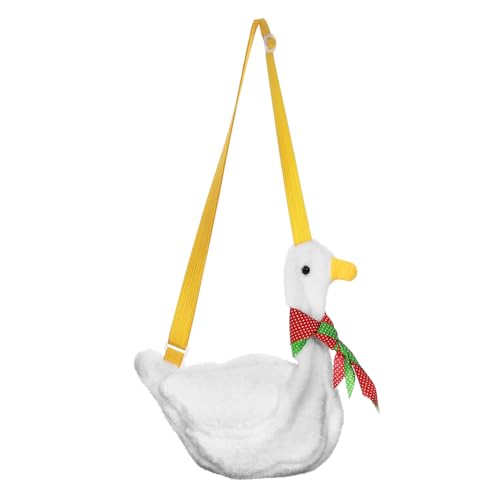 SAFIGLE Plüsch Rucksack Ente Weiß Kuscheliger Cartoon Schultertasche für Mädchen und Jungen Langlebig Modisch Niedliche Tierform Tasche von SAFIGLE