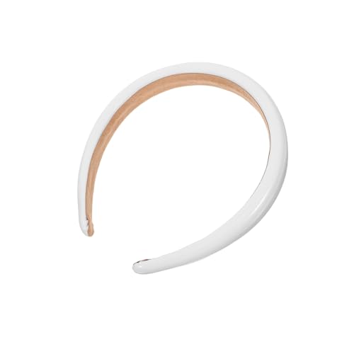 SAFIGLE Pu leder Haarreifen Weiß Damen Stirnband Krempe Rutschfest Leicht Komfortabel Alltag Festliche Anlässe Geschenk von SAFIGLE