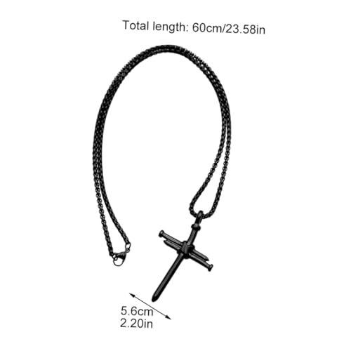 SAFIGLE Halskette Mit Kreuzanhänger Aus Metall Für Herren Punk-design Verschleißfest Und Anlaufgeschützt Stilvolle Kette Mit Dekorativem Anhänger von SAFIGLE