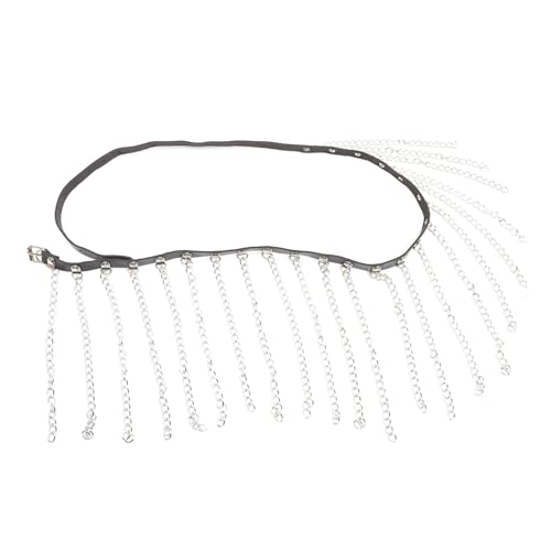 SAFIGLE Punk Taillenkette Mit Quasten Jeans Kettengürtel Quastenkettengürtel Damen Taillenkette Leder Taillenkette Jeans Taillengürtel Taillenkettengürtel Hosenkettengürtel von SAFIGLE