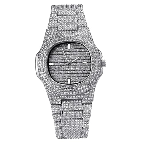 SAFIGLE Quartz Uhr Uhren für Männer Bling-Uhr für Männer Diamantuhren - Modeuhr - Herrenuhr damenuhren Herrenuhren Strass Uhr Armbanduhr Zirkon Anschauen Gurt Frau von SAFIGLE