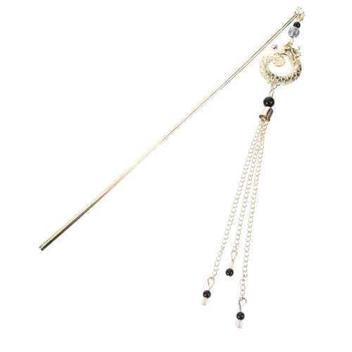 SAFIGLE Quaste Haarnadel Antiquität Zubehör lange Haarnadel mit Quaste Chignon Pin Drachenhaarstock Haarstäbchen für Brötchen Haarknoten-Accessoires für Frauen Metall von SAFIGLE