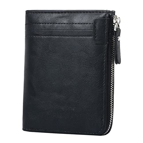 SAFIGLE RFID Blockierende Geldbörse für Herren Kurz Reißverschluss Multi Karten Organizer Elegantes Design für Büro und Alltag Schwarz von SAFIGLE