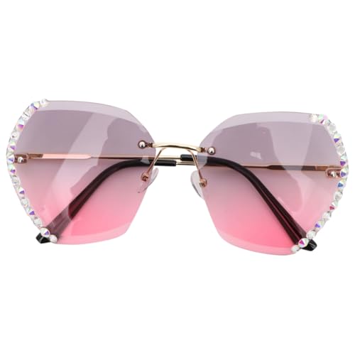 SAFIGLE Randlose Kleine Damen Sonnenbrille mit Strasssteinen Uv Schutz Modisches Leichtes Design Langlebig und Kreativ Vielseitig für Alltag und Besondere Anlässe Stilvolles von SAFIGLE