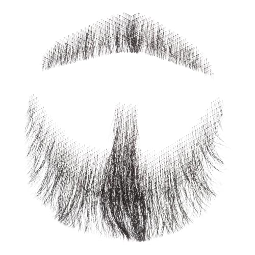 SAFIGLE Realistischer Perücke Männer Handgebundener Echthaar Gesichtsbehaarung mit Unsichtbarer Spitze Leichtes Cosplay Gesichtshaar für Theater Halloween Make-up von SAFIGLE