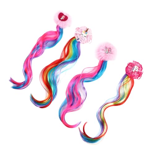 SAFIGLE Regenbogen Perücke Haar Clips 4 Stücke Verstellbare Haarspangen für Cosplay Modisches Haarschmuck Zubehör für Partys Geeignet für Kinder und Erwachsene von SAFIGLE