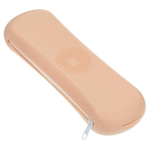 SAFIGLE Reise Kosmetik Organizer Silikon Makeup Pinsel Halter mit Reißverschluss Tragbare Make Up Tasche Khaki für Schützt Pinsel vor und Sorgt für Ordnung von SAFIGLE