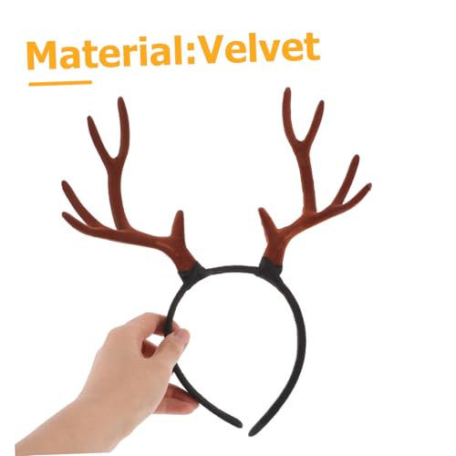 SAFIGLE Rentiergeweih Stirnband Für Beflocktes Haarband Mit Geweih-design Für Cosplay Und Weihnachts-veranstaltungen Verstellbar Aus Weichem Material von SAFIGLE