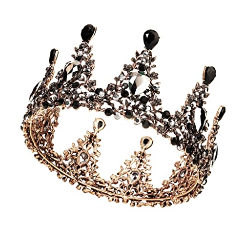 SAFIGLE Retro Braut Tiara mit Funkelnden Strasssteinen Runde Krone für Hochzeit Strapazierfähiges Material Stabiler Sitz Einfach zu Tragen Geeignet für Damen Hochzeitsfeier und Besondere von SAFIGLE