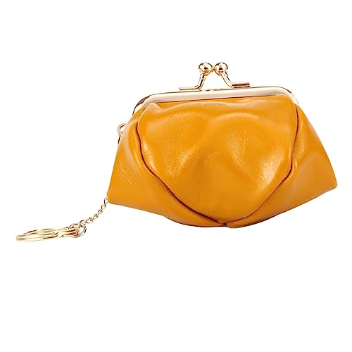 SAFIGLE Retro Echtleder Damen Münzbörse aus Ölgewachstem Rindsleder Kleine Geldbörse mit Praktischem Ring Strapazierfähige Aufbewahrungstasche für Münzen Kabel und Zubehör Modisches von SAFIGLE