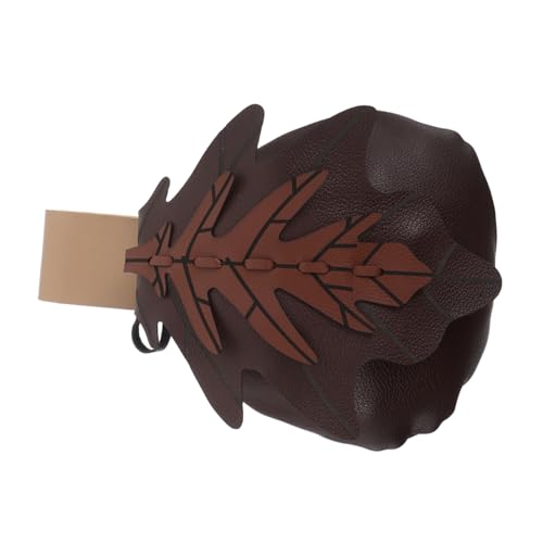 SAFIGLE Mittelalterliche Gürteltasche Aus Kunstleder Renaissance-hüfttasche Mit Braunem Blattmuster Kleine Damen-Tasche Für Reisen Im Freien Und Festivals von SAFIGLE