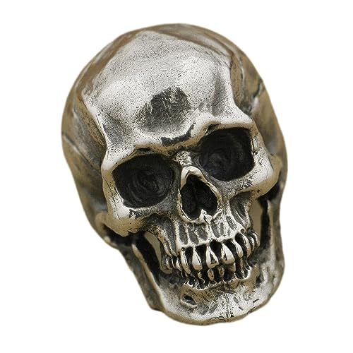 SAFIGLE Retro Herren Ring aus Langlebiger Legierung mit Geschnitztem Schädel Design und Crack Muster Stilvolles Gothic Schmuckaccessoire für Alltag Party und Kreative Geschenke von SAFIGLE