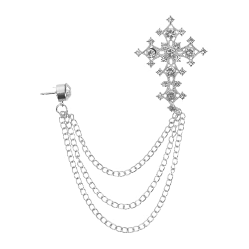SAFIGLE Retro Kreuzbrosche mit Funkelnden Strasssteinen Metall-punk-stil Anstecknadel für Schal Mantel und Anzug Sicherer Halt Modisches Accessoire für Damen und Besondere Anlässe von SAFIGLE