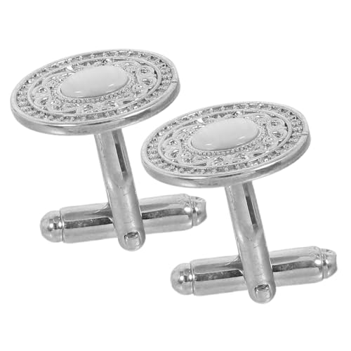 SAFIGLE Retro Manschettenknöpfe Vintage Runde Manschettenknöpfe Nieten für Smokinghemden Hemdschmuck Kupfer Silber von SAFIGLE