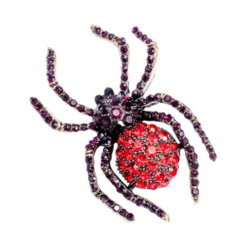 SAFIGLE Retro Spinnen Brosche mit Funkelnden Strasssteinen Anstecknadel für Damen Modisches Vintage Schmuckaccessoire für Kleidung Auffällige Brustnadel im Retro Stil von SAFIGLE
