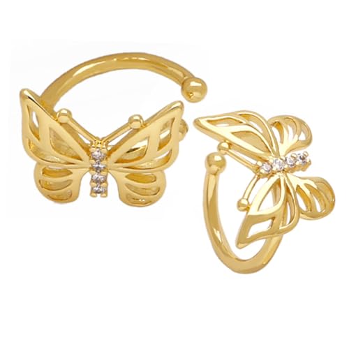 SAFIGLE Rhinestone Clip Ohrringe Damen Schmetterling Ohrklemme Kupfer Nicht Durchbohrt Party Alltag Schmuck von SAFIGLE