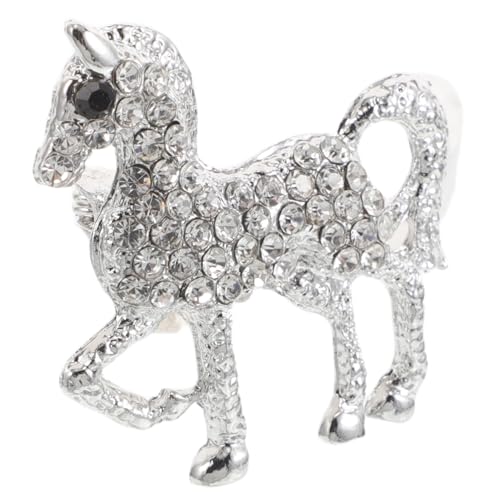 SAFIGLE Pferde-anstecknadel Mit Strasssteinen Tierschmuck Für Damen Mantelnadel Aus Zinklegierung Brosche Im Chinesischen Stil Schmuckbrosche Für Schals Und Bekleidungszubehör von SAFIGLE