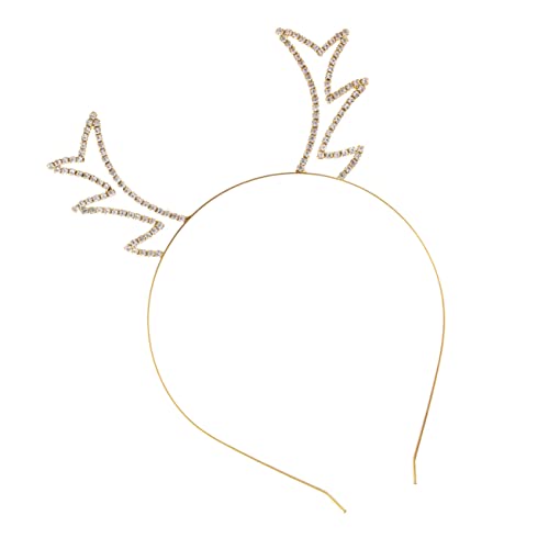 SAFIGLE Rhinestone Rentier Geweih Haarreif Weihnachten Haaraccessoire Leicht Bequem Einheitsgröße für Erwachsene Festliche Haarspange Party Foto Requisite von SAFIGLE