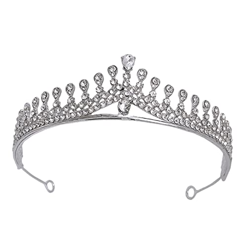 SAFIGLE Rhinestone Verzierte Brautkrone Haarschmuck Strass Tiara Kopfschmuck Damen Elegant für Hochzeit Bankett Party von SAFIGLE