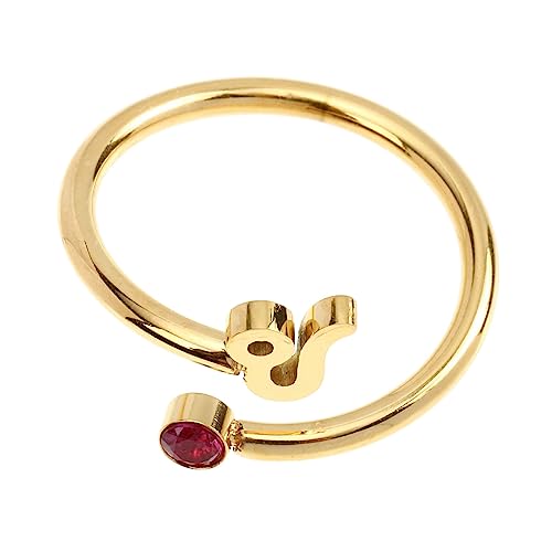 SAFIGLE Edelstahl Offener Ring Mit Edelstein Design Damen Schmuck Verstellbarer Hautfreundlicher Finger Ring Für Alltagsoutfits Und Geschenke von SAFIGLE