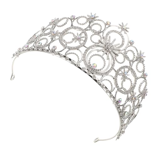 SAFIGLE Romantische Bubble Hochzeitskrone Silber mit Flexiblem Sitz für Braut Königliches Design Prinzessin Haarreif Vielseitiges Auffälliges Brautschmuck Accessoire für Geburtstag Party von SAFIGLE
