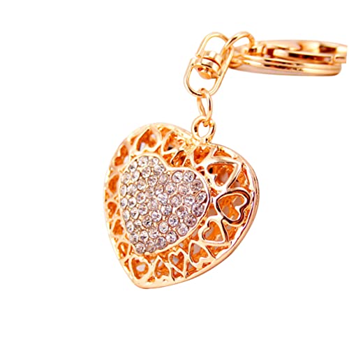 SAFIGLE Schlüsselanhänger Herz-Design Mit Strasssteinen Leicht Tragbar Robustes Material Handtaschenhalter Einzigartiger Stil Kreatives Für Freunde Und Familie von SAFIGLE