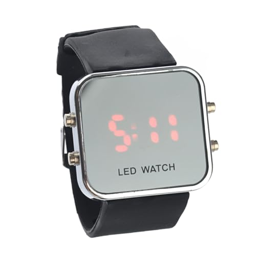 SAFIGLE Unisex-led-Uhr Betrachten Spiegel-led-Uhr Led-spiegeluhr Led-Uhr Mit Silikonband Rote Led-digitaluhr Männer Und Frauen Universal- Gurt von SAFIGLE