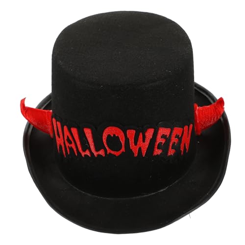 SAFIGLE Halloween Cosplay Ox Horn Hat Rote Geweihe Eleganter Schwarz Filz Hut Für Kostümparty Und Spezielle Anlässe Für Fotorequisiten Und Gruppenbilder von SAFIGLE