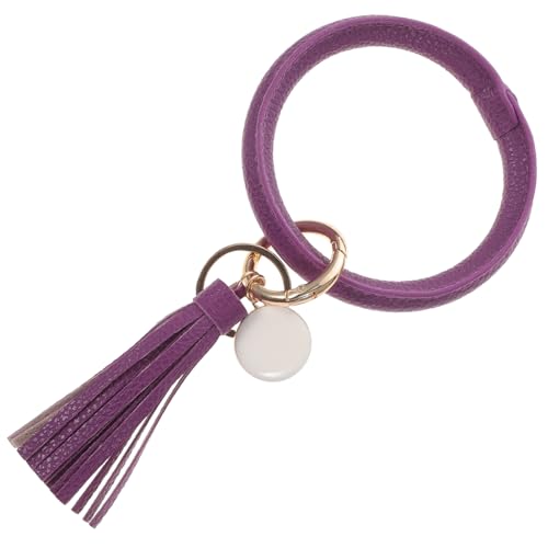 SAFIGLE Runder Kreis Handgelenk Armband Schlüsselanhänger Mit Quaste Schlüsselkettengarn Schlüsselring Armband Schlüsselkette von SAFIGLE