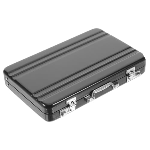 SAFIGLE Safe Box Form Kartenetui aus Metall Kompakter Visitenkartenhalter mit Sicherem Verschluss Stoßfest Tragbar für Büro Schule und Zuhause Schwarz von SAFIGLE