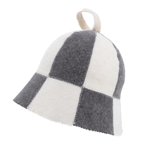 SAFIGLE Saunahut Aus Filz Für Damen Und Herren Hitzeschutz Badekappe Saugfähige Saunakappe Modisches Farbblock Design Für Sauna Und Dampfbad von SAFIGLE